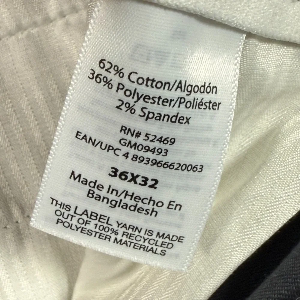 NWT George Men Flat‎ Front Wrinkle Resistant 36x32 Regular Fit Navy Blue Stretch